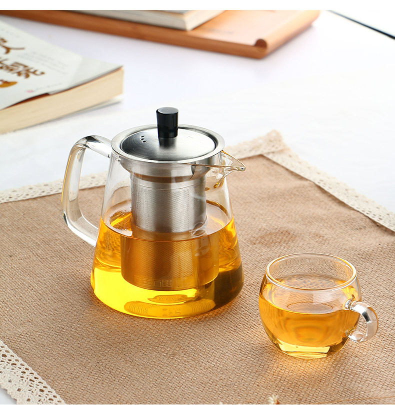 ZuoMing right device can be cooked with thick glass tea kettle stainless steel filter, large capacity can separate a warm tea