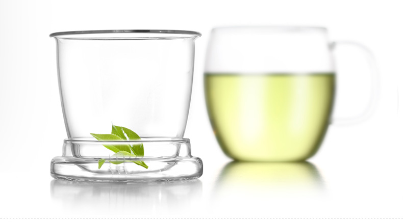 ZuoMing right implement of household separation with cover glass tea cup water filter office spend 500 ml cups thickening