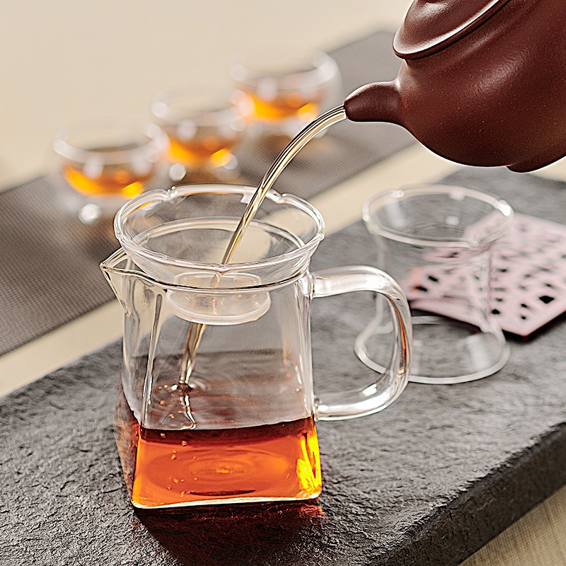 ZuoMing right device glass) kung fu tea tea tea strainer saucer base accessories creative tea strainer