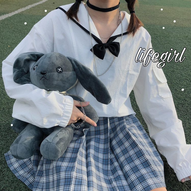 Terrier bean lifegirl autumn new top women's fashion cool short edging sailor collar frock top