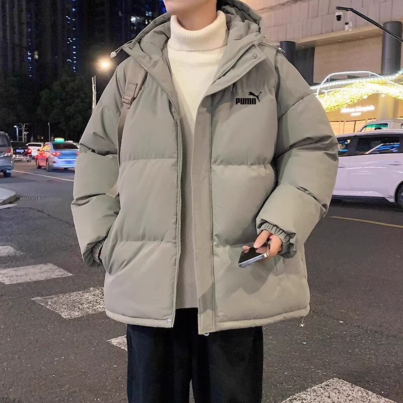 Outlet Store Men's down Cotton Jacket Winter Solid Color Simple Versatile Thickened Youth Warm Puffer Coat Outlet Store Men's down Cotton Jacket Winter Solid Color Simple Versatile Thickened Youth Warm Puffer Coat