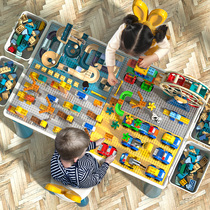 Lego Building Blocks Table Multifunction Big Grain Boy Girl 6 Year Old Children Puzzle Assembly Toy 4 Baby Intellect