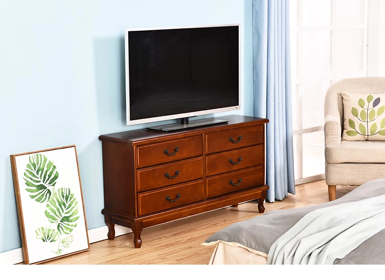 Rắn gỗ phòng ngủ tủ TV hiện đại nhỏ gọn phòng căn hộ nhỏ TV tủ IKEA ngăn kéo tủ khóa phần cao - Buồng