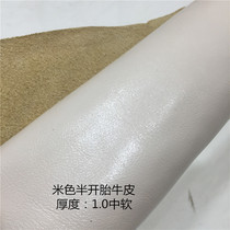 Handmade Diy Head Layer Cow Leather Material Genuine Leather Fabric Fabric Beige Calf Leather Thickness 1 0 Soft 1A3145