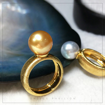 Gold bead ring Australian white ring natural seawater pearl 18K gold Simple luxury elegant quality jewelry gift