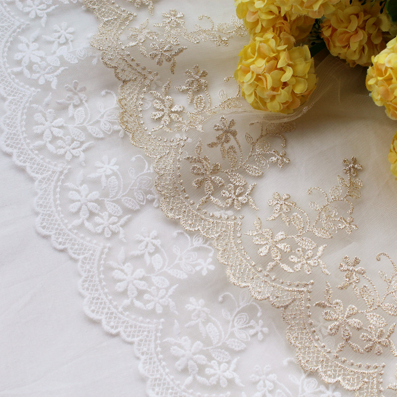 Best selling high-quality gold thread embroidery mesh lace lace handmade diy clothing collar skirt curtain decoration accessories