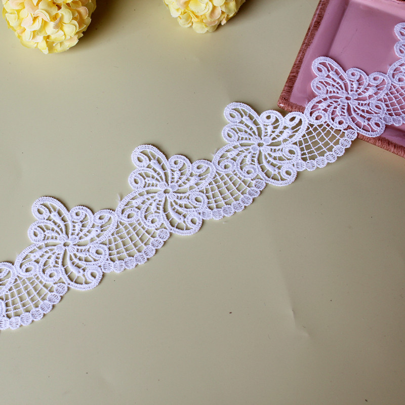 Milk silk thread embroidery water-soluble lace lace accessories handmade diy clothing curtain fabric decorative flower piece fabric