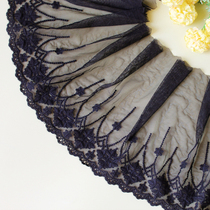 Black beige vintage mesh embroidery lace accessories diy clothing skirt curtain sofa decoration material