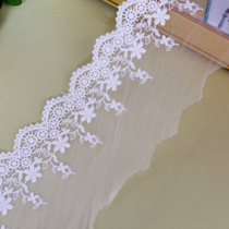 Hot sale rice white handmade diy mesh embroidery lace accessories childrens dress curtain decoration lace material 10cm