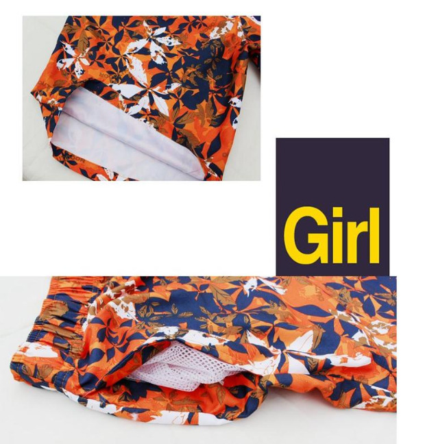 Roxy thêu đôi quần đi biển quần short nam và nữ quần đi biển kỳ nghỉ spa lướt nhanh quần khô nhanh thoải mái quần nóng - Quần bãi biển 	quần gió đi biển
