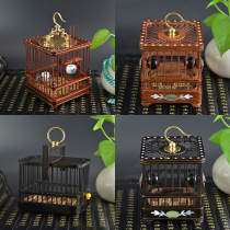 Grasshopper cage Easy to clean with drawer Full solid wood grasshopper cage inlaid with colored shell mahogany ebony grasshopper cage