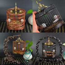 Boutique grasshopper cage with bamboo mat carved mahogany ebony big leaf yellow pear gold sandalwood starting line grasshopper cage