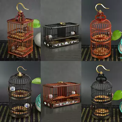 Weta cage inlaid abalone shell ebony double-layer double-grid upper and lower weta cage row cage Handmade weta cage