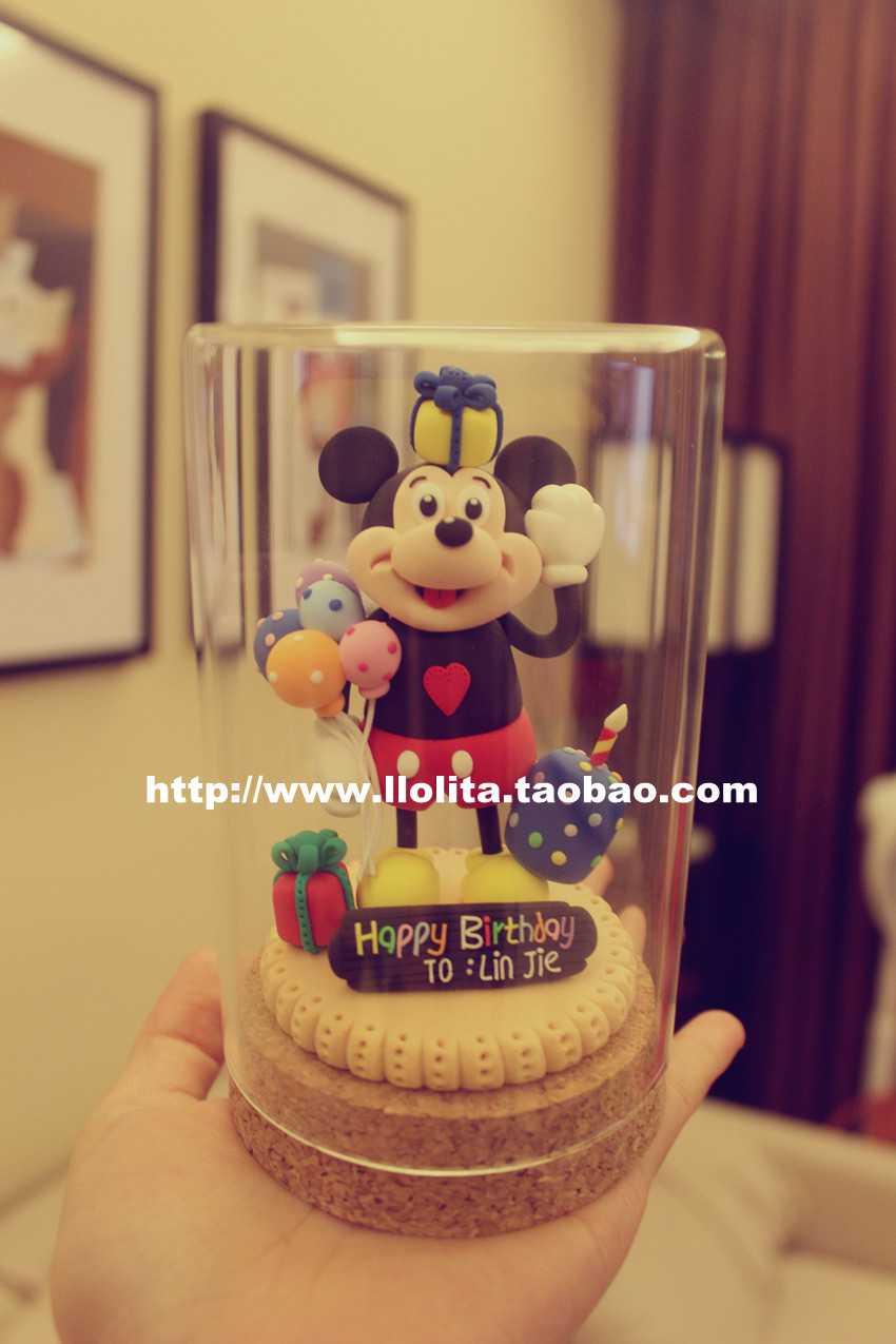 (Mickey)Creative birthday gift lover friend clay custom dora slow handmade graduation