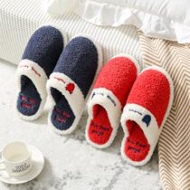 Japanese GP cotton slippers female indoor soft home home home home winter warm couple mens hair slippers