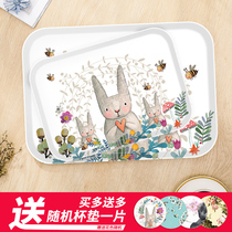Tray Home Modern minimalist Rectangular Creative Dumplings Tea Pan Melamine Plastic Plate Large Number Fruit Pan Tea Tray