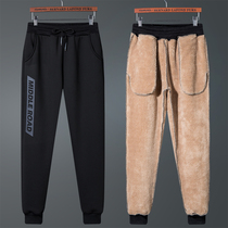 Winter lamb suede pants mens pants Young minor feet Body Casual Plus Suede Thickened Warm Sports Pants Male size