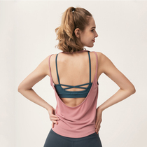 Yoga vest fitness sling female blouse soft summer slim loose quick-dry beautiful back elastic and breathable