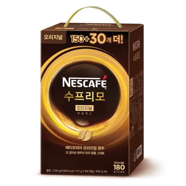 Korean direct mail Nestlé Coffee Triple in One Supremo Black American Sweet Large Packaging Instant Coffee