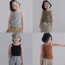 Girls Vest 2024 Summer New Elastic Slim-fitting Western-style Inner and Outer Wear Parent-child Clothing Mother and Daughter Suspender Top