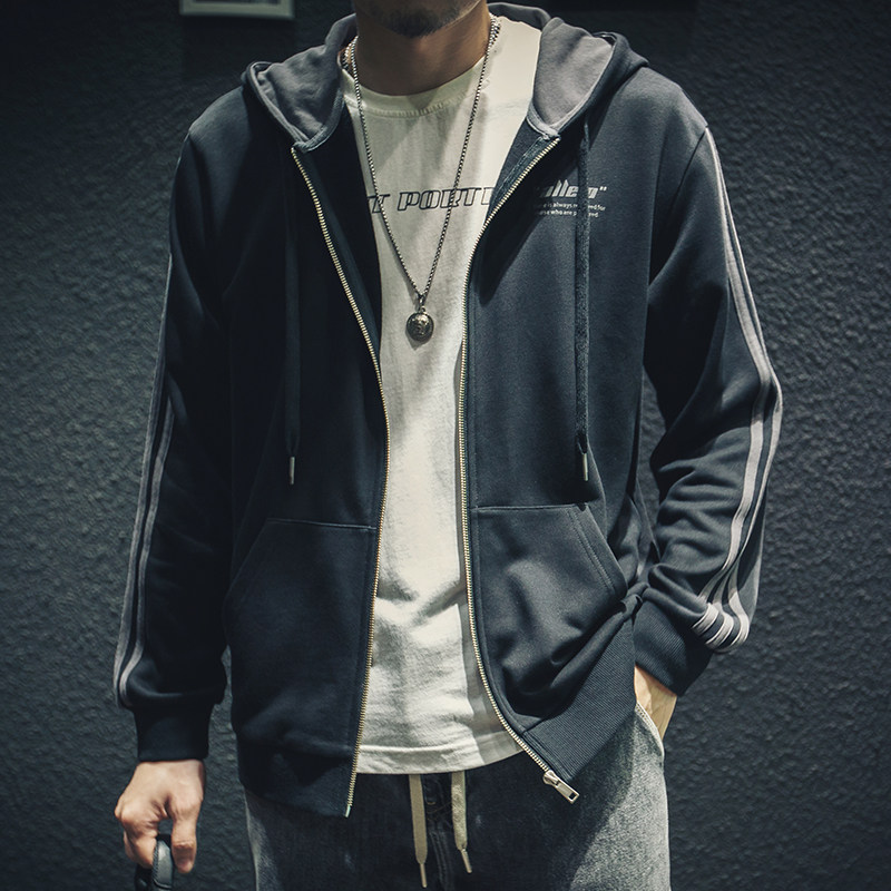 Spring and autumn opening shirt thick cotton T male loose even cap Chauded with large size blouses blouses blouses spring tide and leisure jacket tide