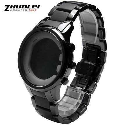 卓磊手表配件 真陶瓷黑色表壳 适配阿玛尼AR1