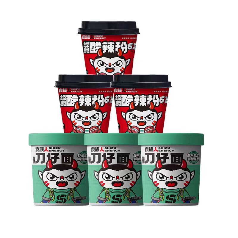 食族人经典网红酸辣粉6桶装