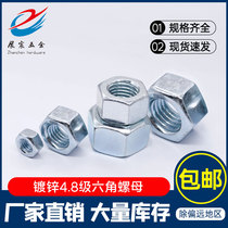 Galvanized 4 8 grade hexagon nut hexagon nut hexagonal cap locking nut non-slip M2M2 5M3M4M5M6M8M10M24