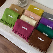 ins autumn and winter childrens knitted scarf for boys girls babies and middle-aged children solid color wool warm scarf Korean version