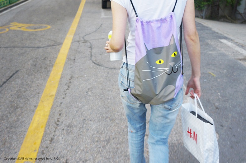 Cuộc sống mới nguyên bản U-pick Cat Comet Bunch Bag Ba lô dây rút di động balo công sở nữ