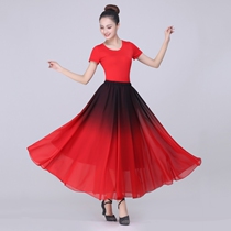 Xinjiang dance practice skirt Yi Uighur dance practice Chiffon dress Performance costume skirt Adult skirt female