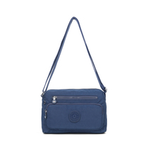 Crossbody bag womens waterproof nylon Oxford cloth multi-pocket shoulder simple and versatile light work travel leisure bag