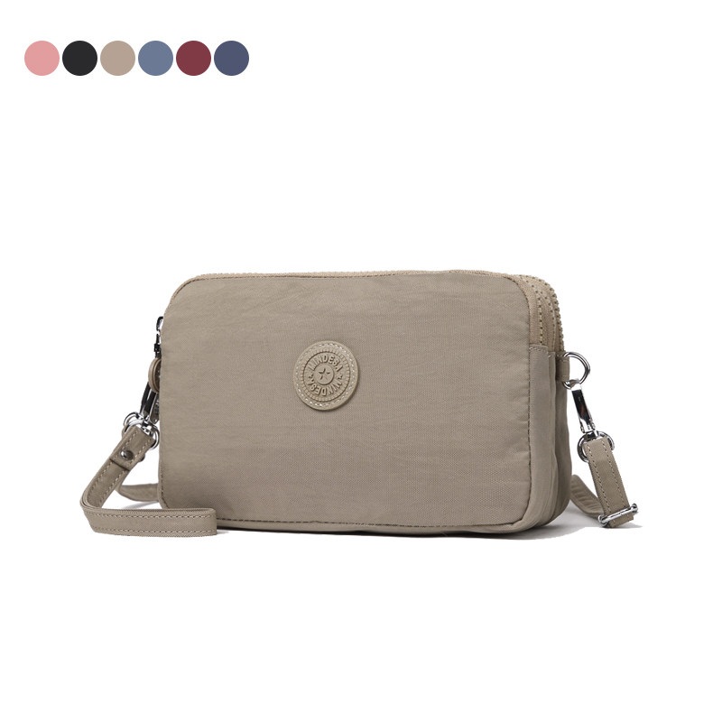 Summer nylon Oxford cloth multi-layer messenger bag women's lightweight simple water-repellent large change mobile phone bag shoulder