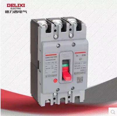 Delixi Electric M363S633300 open CDM3 plastic case circuit breaker 3P 63A power distribution protection