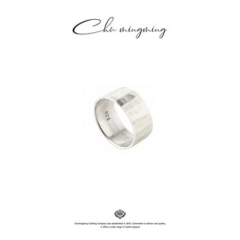 Chu chuniu 925 silver silver products hammered sterling silver ring niche design special meaning 2026 new style