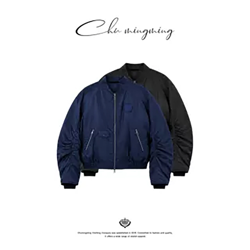 Chu Chuniu down Satin Bomber Jacket 2026 New Long-Sleeved Mid-Length Zipper Jacket for Women Chu Chuniu down Satin Bomber Jacket 2026 New Long-Sleeved Mid-Length Zipper Jacket for Women