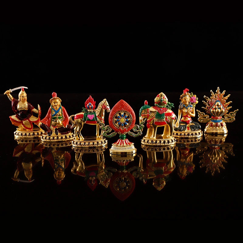 Tibet Supplies Buddha Pendulum Pieces Gold Wheel Treasure Bronze Wheel King Seven Treasures of Seven Treasure Custodian of the Seven Treasure