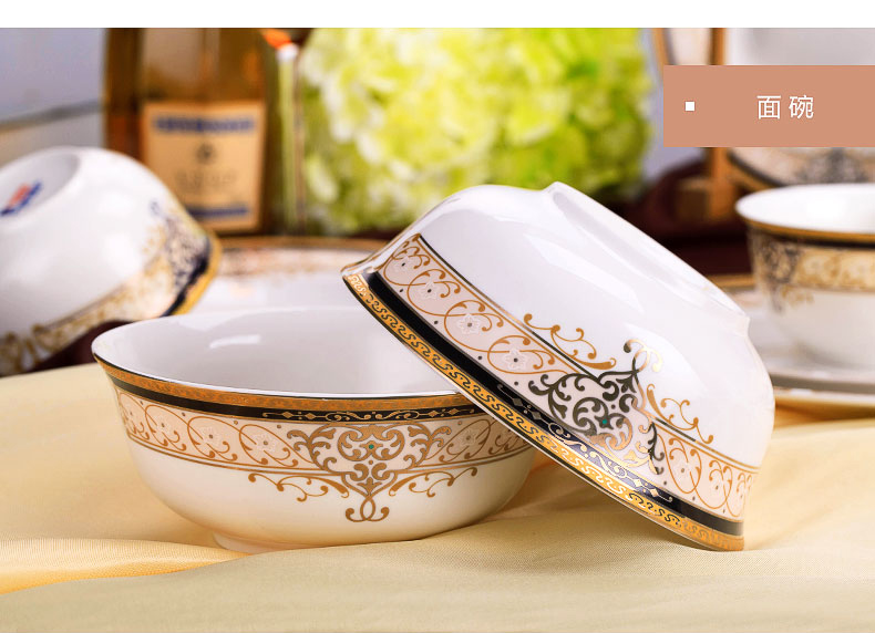 Vienna DIY free collocation with tableware suit jingdezhen ceramic tableware dishes suit household dish dish