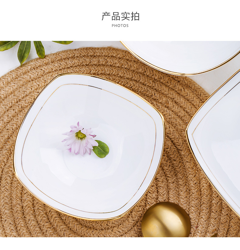 Jingdezhen ceramic tableware creative home pure white contracted bowl of soup bowl of salad bowl size up phnom penh newborn dishes