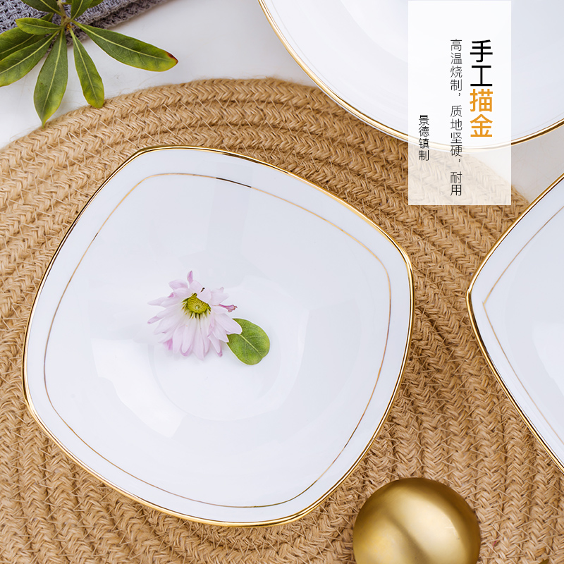 Jingdezhen ceramic tableware creative home pure white contracted bowl of soup bowl of salad bowl size up phnom penh newborn dishes