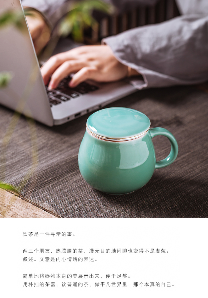 Jingdezhen ceramic filter cups with cover keller cup office with personal custom water cup tea cup