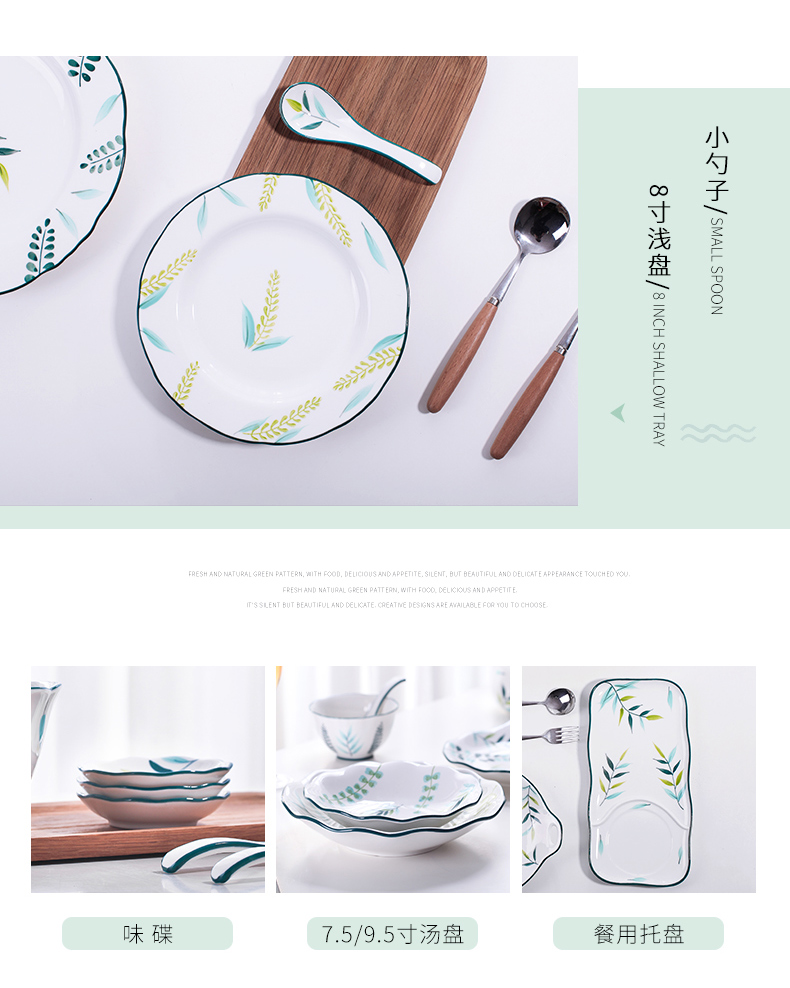 Jingdezhen ceramic tableware suit dishes suit household combination northern dishes chopsticks plate combination shade with a gift