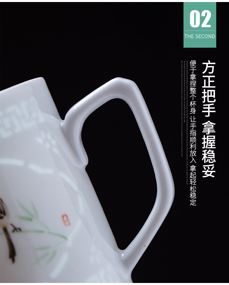 Hand draw pastel and exquisite tea cups with cover creative vintage glass office of jingdezhen ceramic tea cup