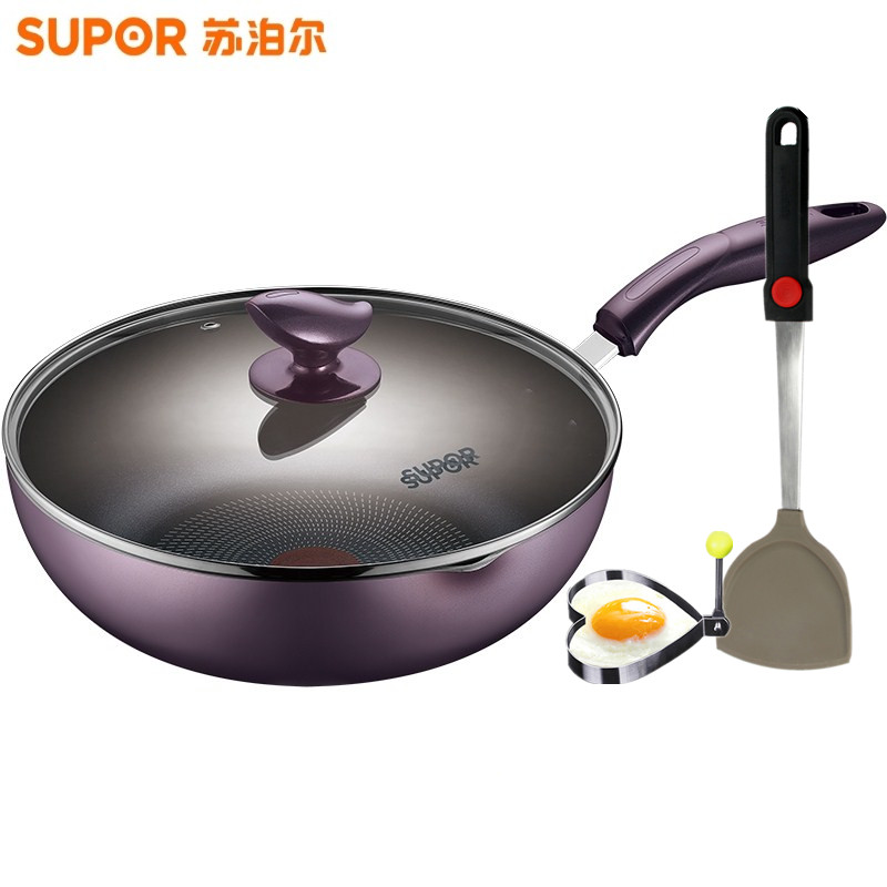 Subpohl Frying Pan Without Pan Household Fire Red Dot Flat Bottom Pan Frying Pan With Less Oil Smoke Induction Cookware Universal Pan Tool