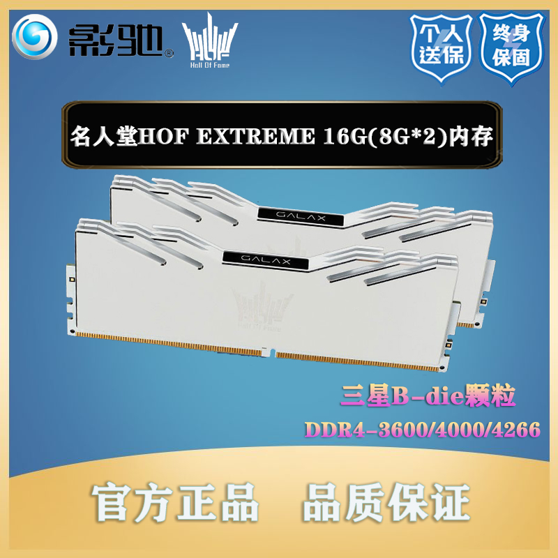 New Movie Fame Hall White HOFEx16GB (8G X 2) DDR4360040004266 Desktop Computer Memory