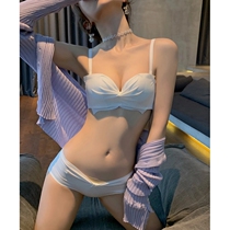 Love Vidense Underwear womens small breasts gather comfortable and soft and thin on top-to-slip adjustment type without shoulder strap bra suit