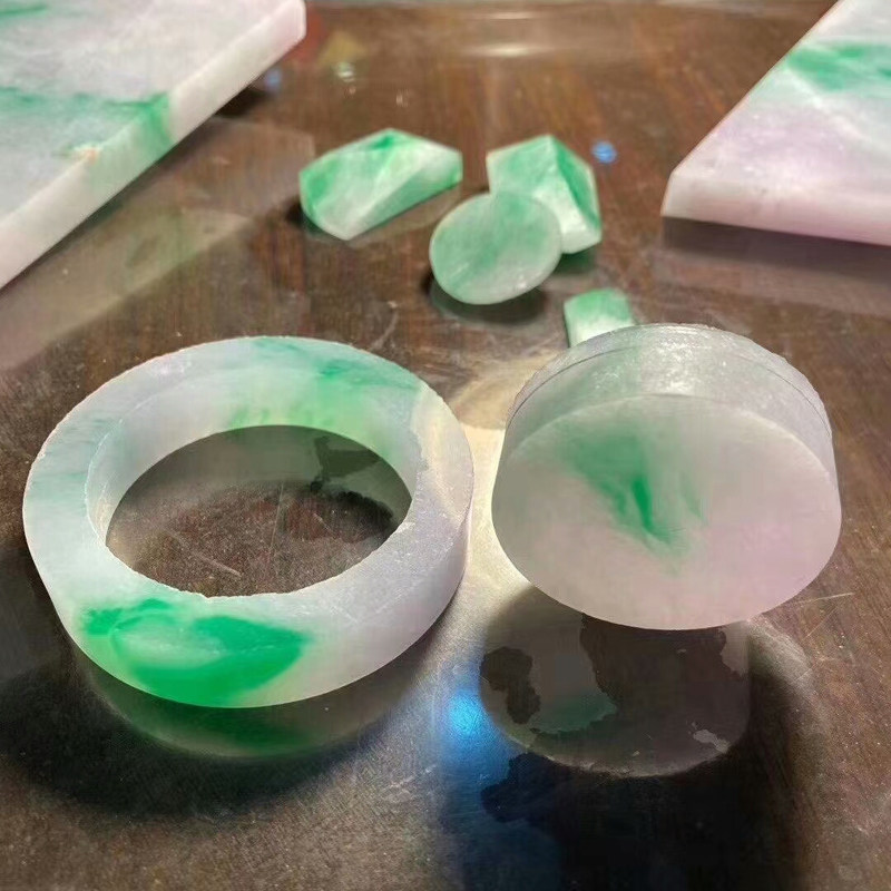 Myanmar natural emerald raw stone jade sheet material wool jade bracelet material core half-Ming material ice seed wood that old pit-Taobao