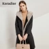 Koradior 品牌 2018 mùa đông mới phần giữa dài để khắc phục lông thỏ nữ - Faux Fur áo lông trắng Faux Fur