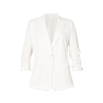 (acetate fabric) Collatier 2024 new summer new commuter versatile professional white suit formal top