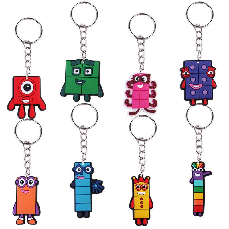 Cute Digital Building Block Keychain Cartoon Pendant Accessory Pvc Soft Plastic Cross-Border Resin Cute Digital Building Block Keychain Cartoon Pendant Accessory Pvc Soft Plastic Cross-Border Resin